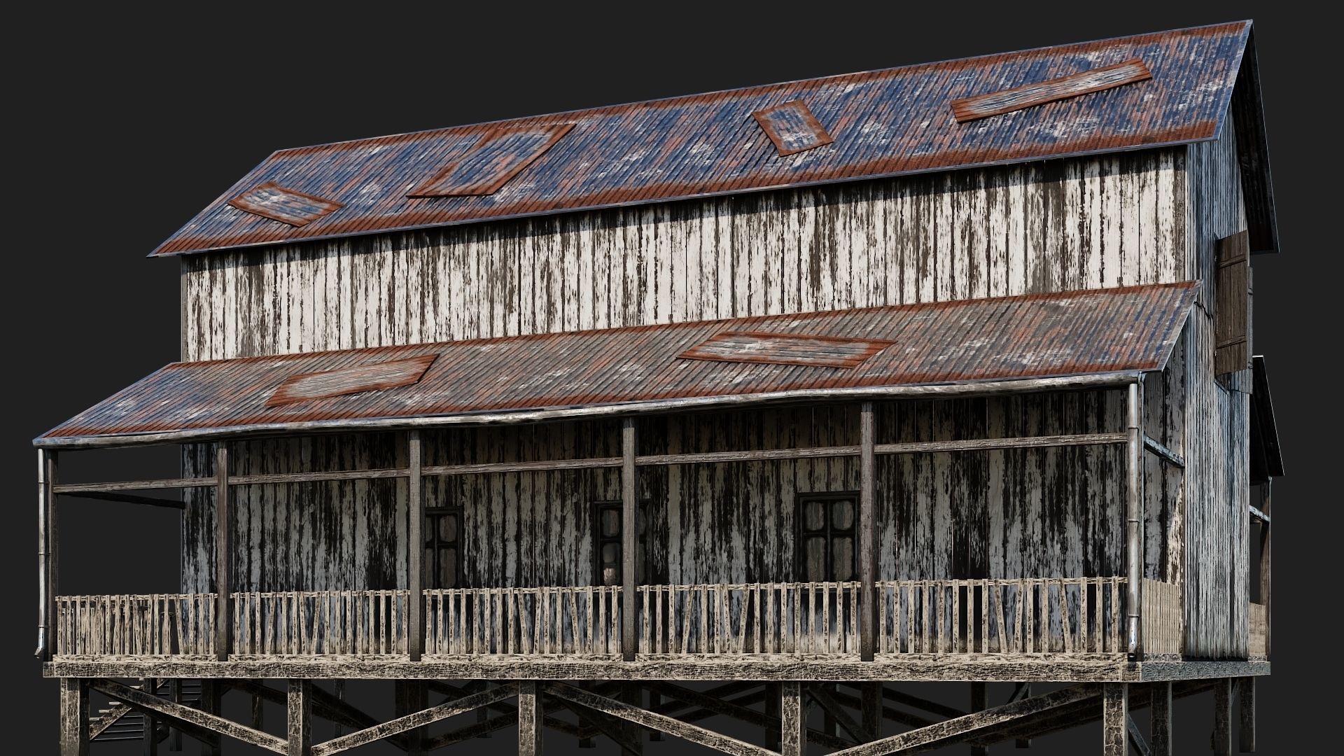 37-38-39-40 - Farm Buildings 4K PBR GameReady Low-poly 3D model_37