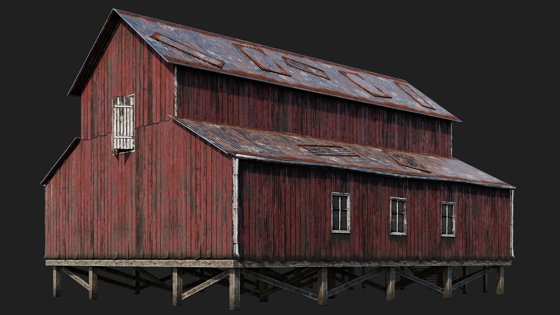 37-38-39-40 - Farm Buildings 4K PBR GameReady Low-poly 3D model_9