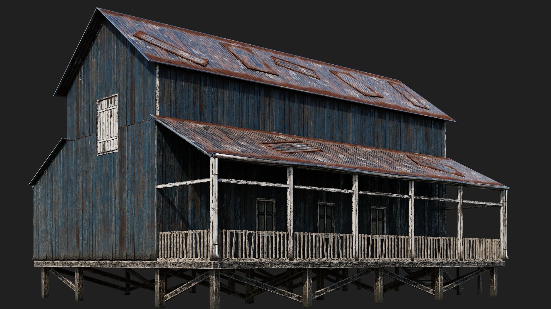 37-38-39-40 - Farm Buildings 4K PBR GameReady Low-poly 3D model_26