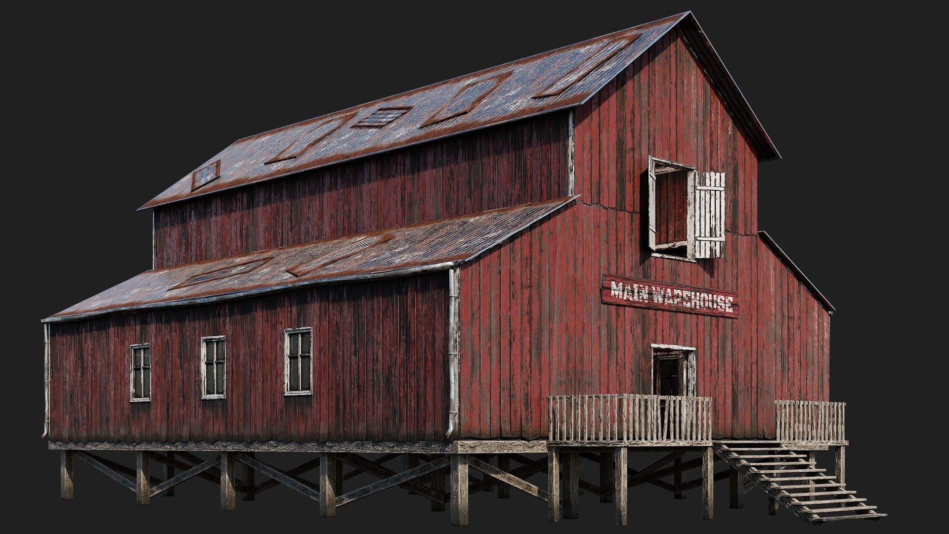 37-38-39-40 - Farm Buildings 4K PBR GameReady Low-poly 3D model_1