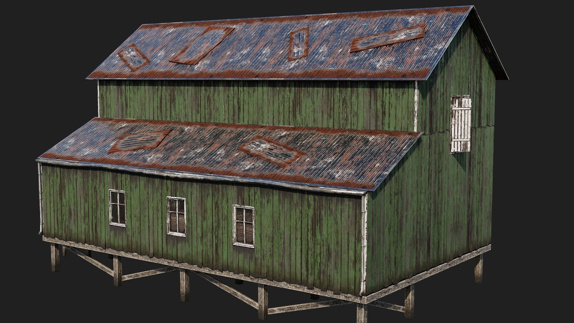 37-38-39-40 - Farm Buildings 4K PBR GameReady Low-poly 3D model_22