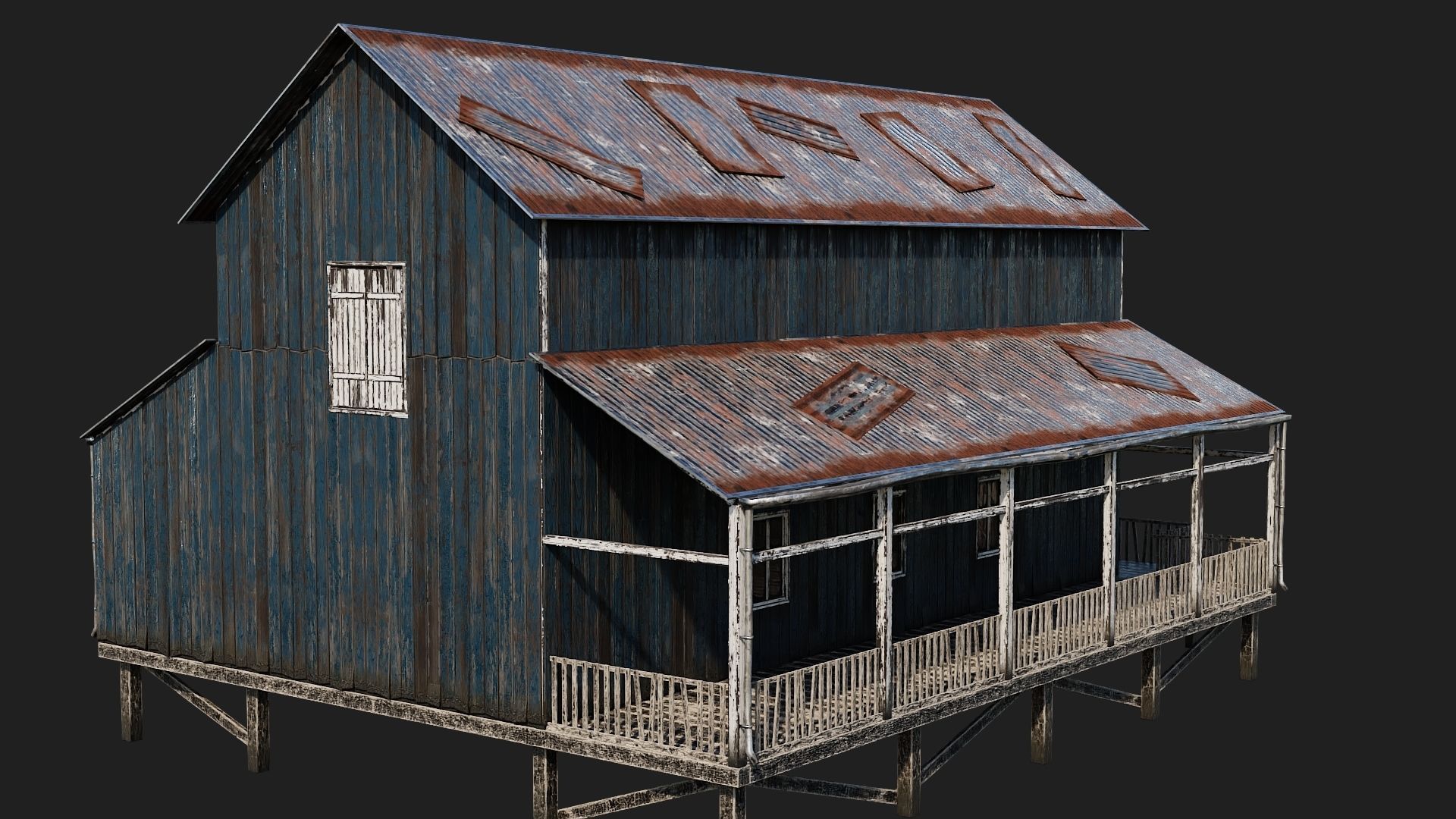37-38-39-40 - Farm Buildings 4K PBR GameReady Low-poly 3D model_23