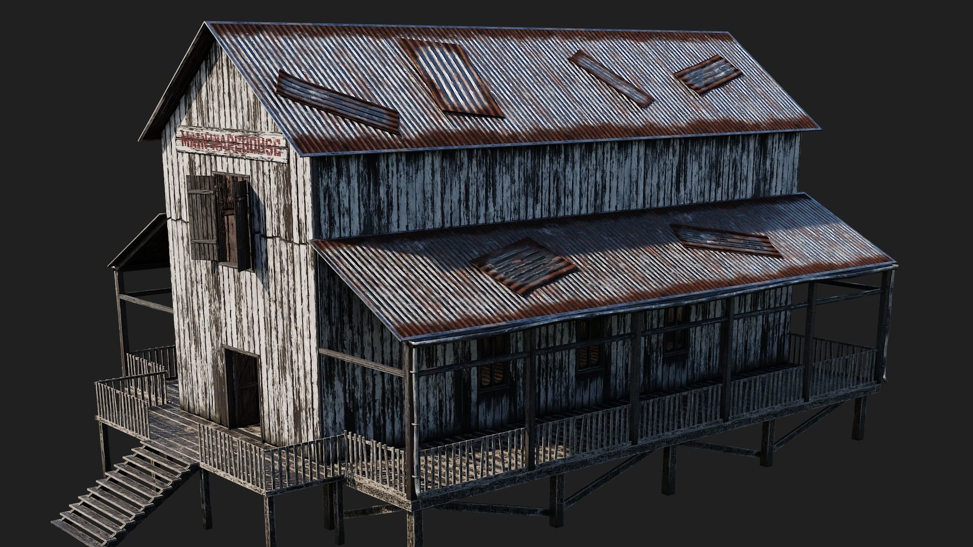 37-38-39-40 - Farm Buildings 4K PBR GameReady Low-poly 3D model_39