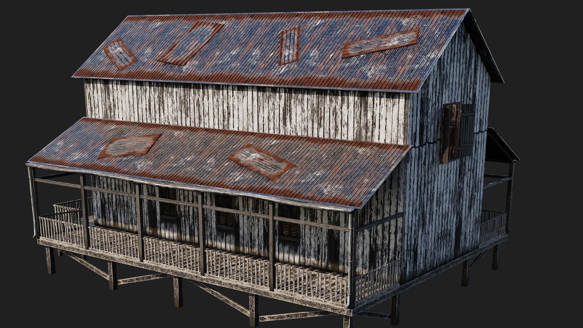 37-38-39-40 - Farm Buildings 4K PBR GameReady Low-poly 3D model_40