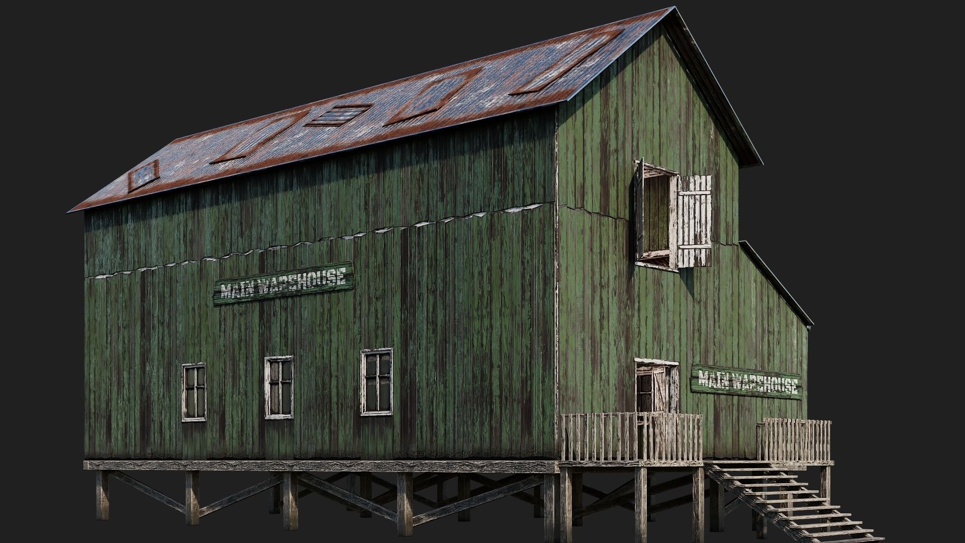 37-38-39-40 - Farm Buildings 4K PBR GameReady Low-poly 3D model_2