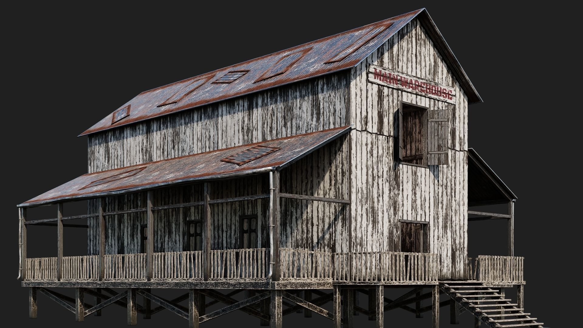 37-38-39-40 - Farm Buildings 4K PBR GameReady Low-poly 3D model_4