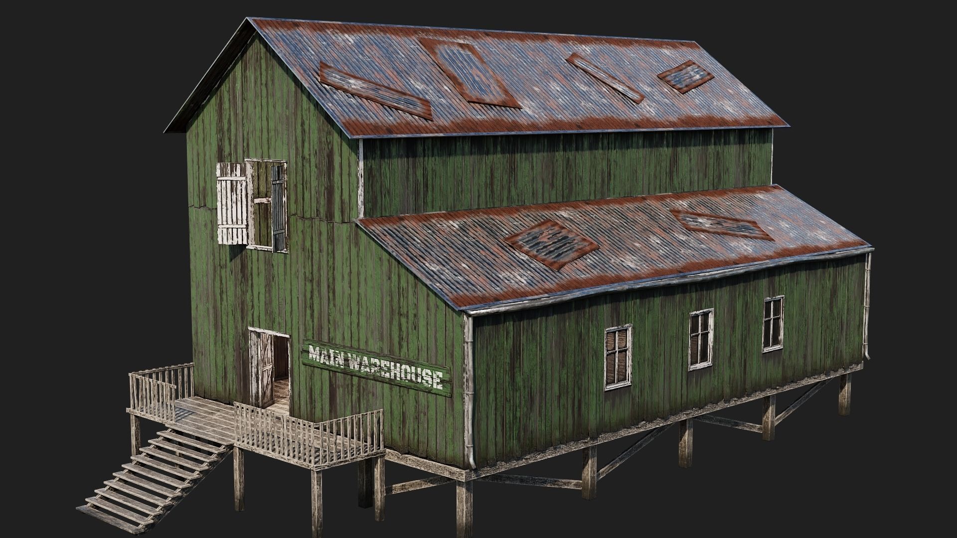 37-38-39-40 - Farm Buildings 4K PBR GameReady Low-poly 3D model_21
