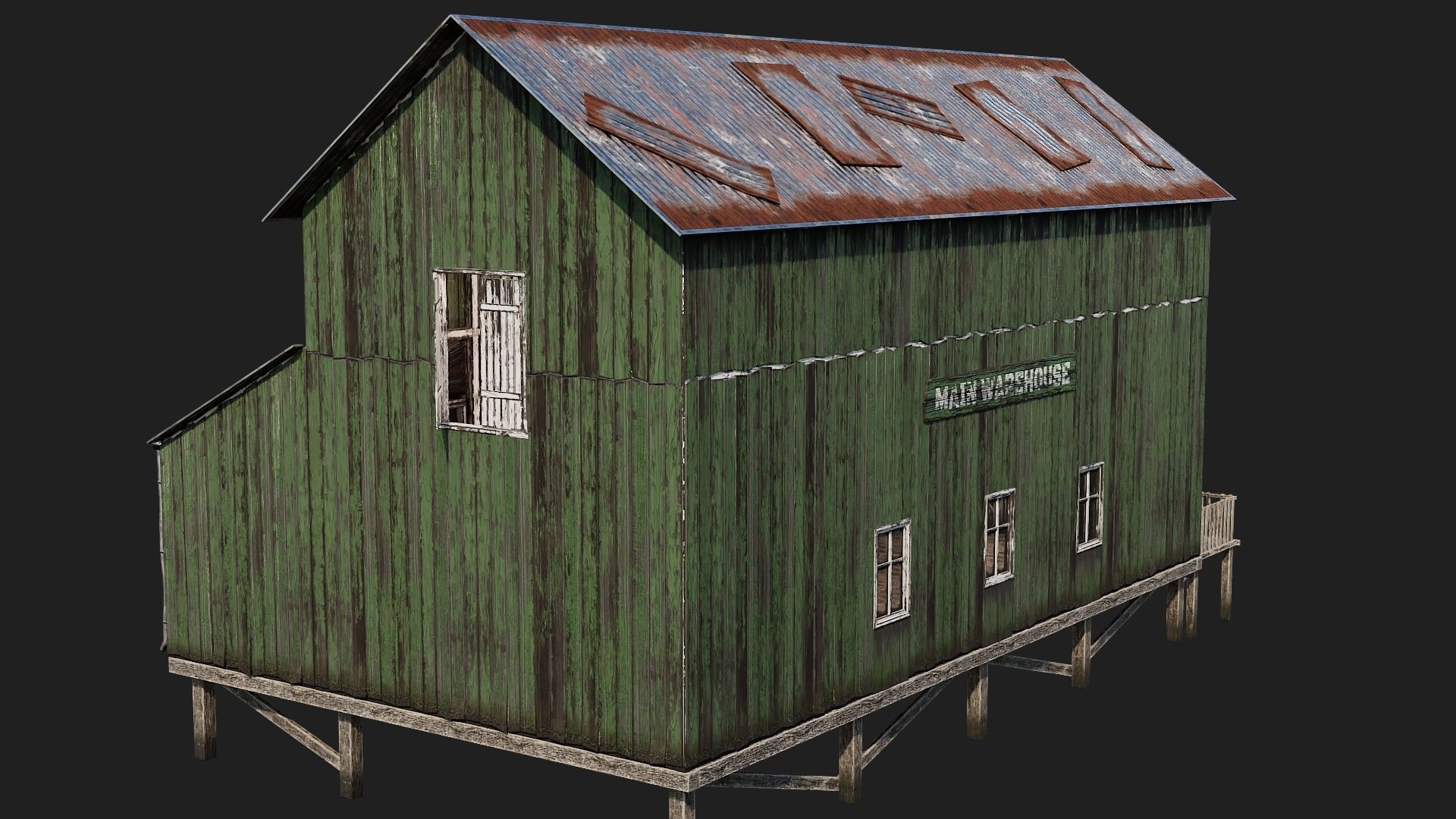 37-38-39-40 - Farm Buildings 4K PBR GameReady Low-poly 3D model_14
