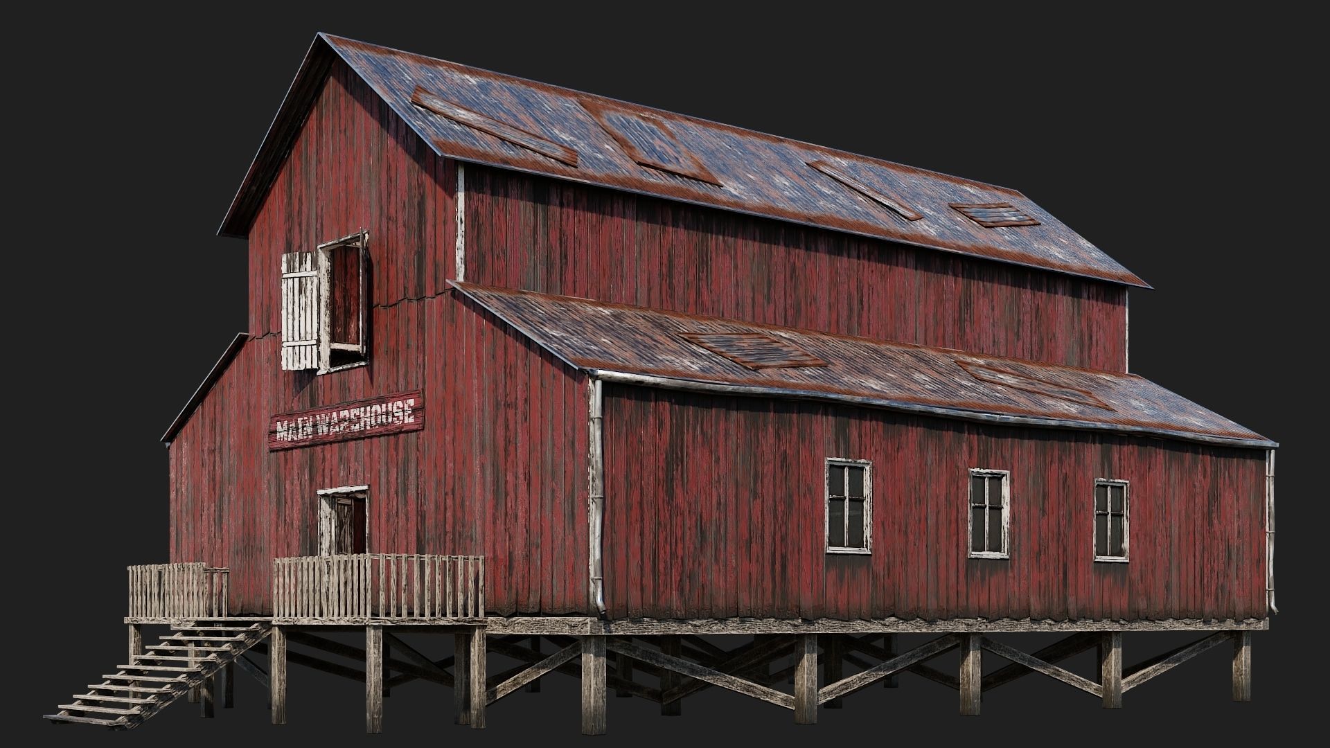 37-38-39-40 - Farm Buildings 4K PBR GameReady Low-poly 3D model_7
