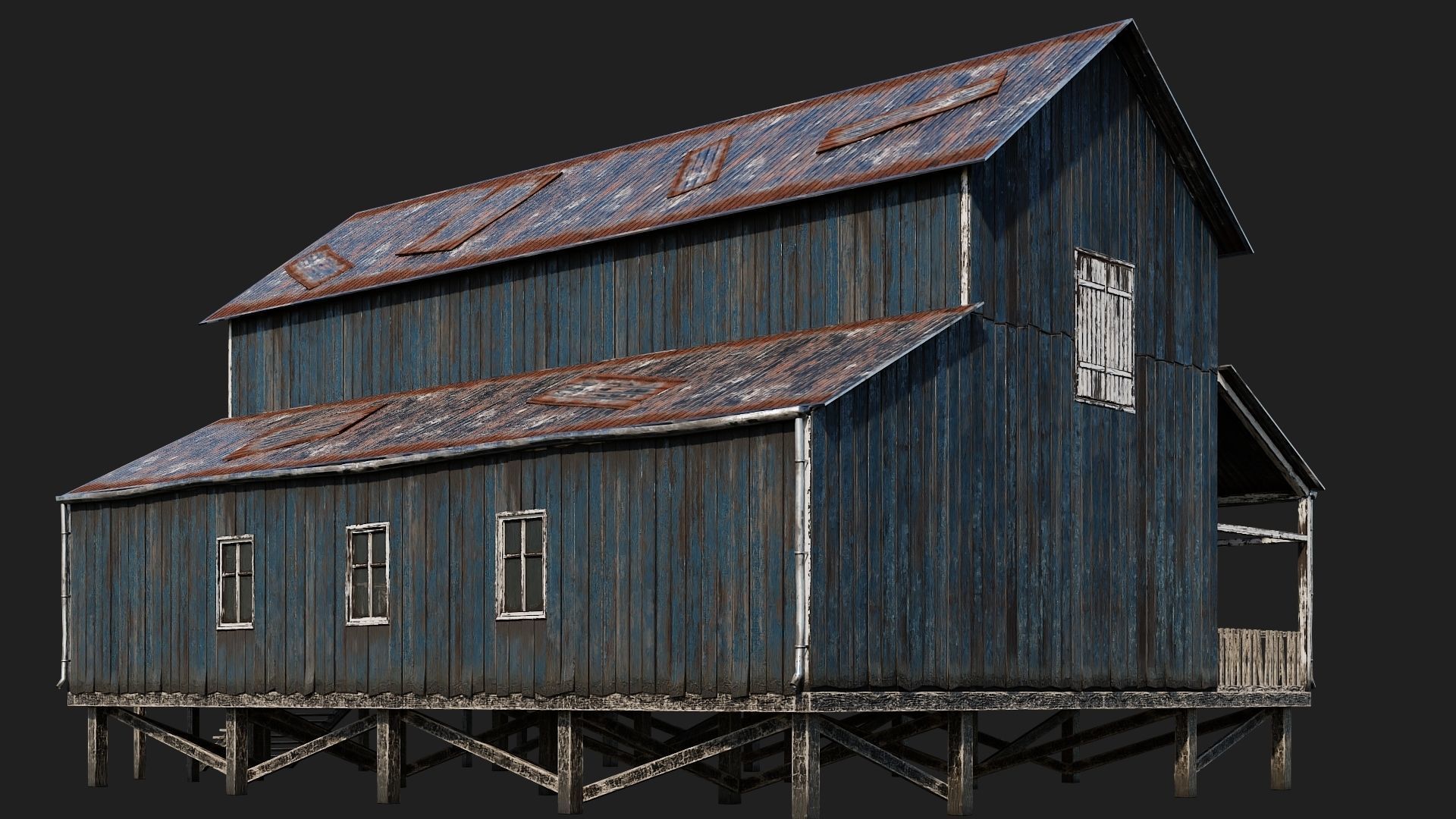 37-38-39-40 - Farm Buildings 4K PBR GameReady Low-poly 3D model_25