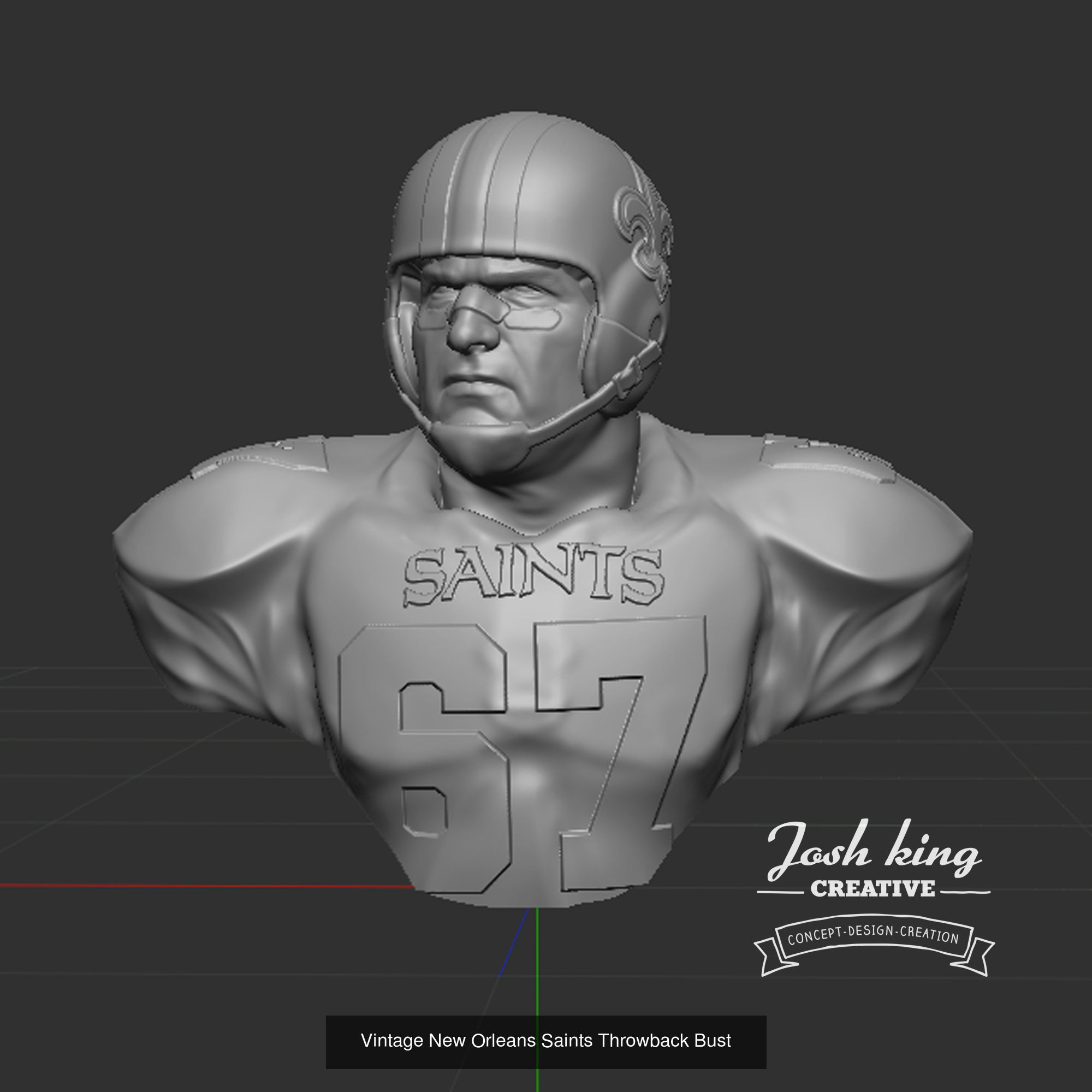 NFL Throwback Busts 3D Model Collection_13