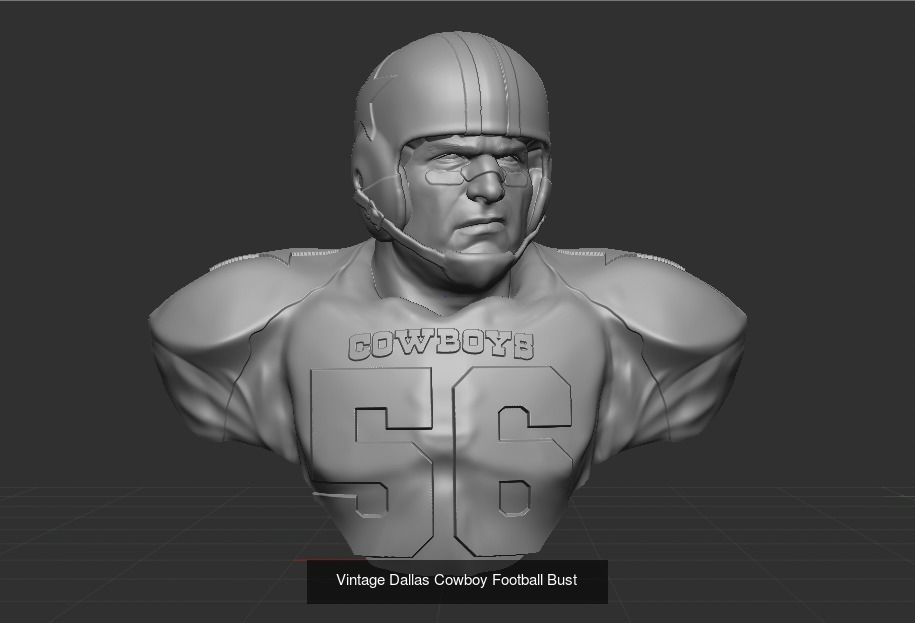 NFL Throwback Busts 3D Model Collection_11