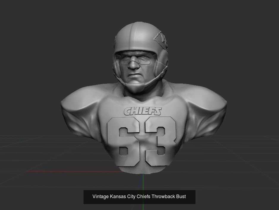 NFL Throwback Busts 3D Model Collection_10