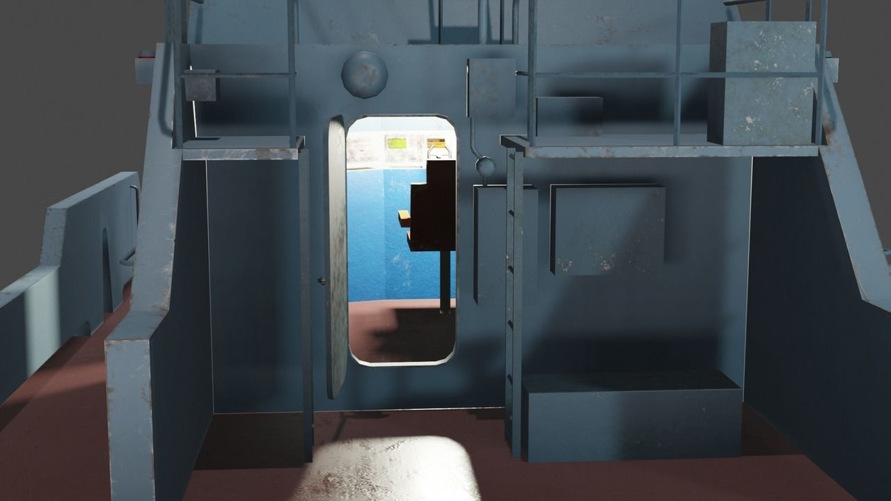 Desant ship Low-poly 3D model_5