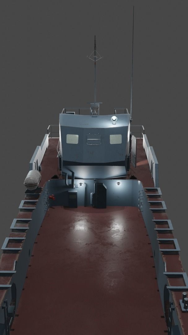 Desant ship Low-poly 3D model_7