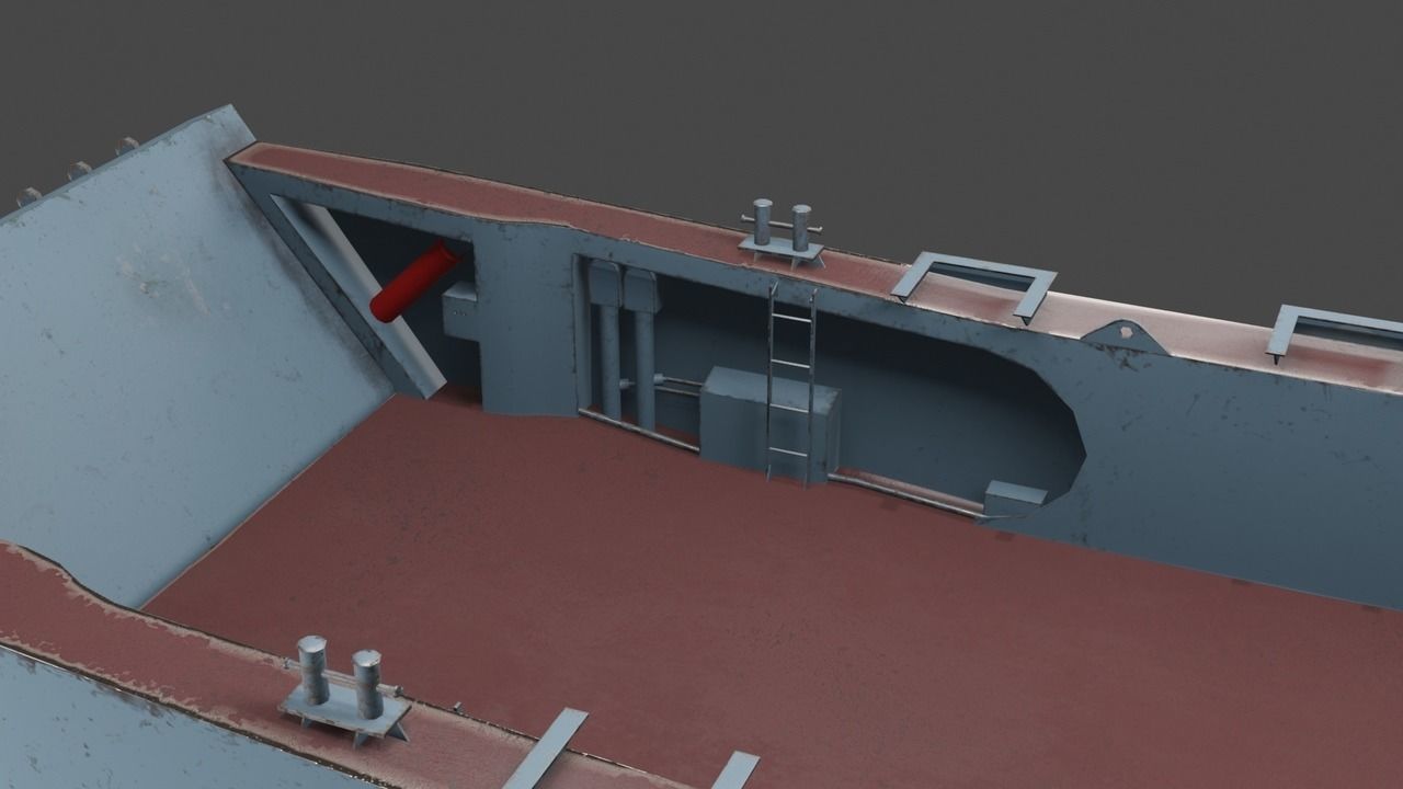 Desant ship Low-poly 3D model_3