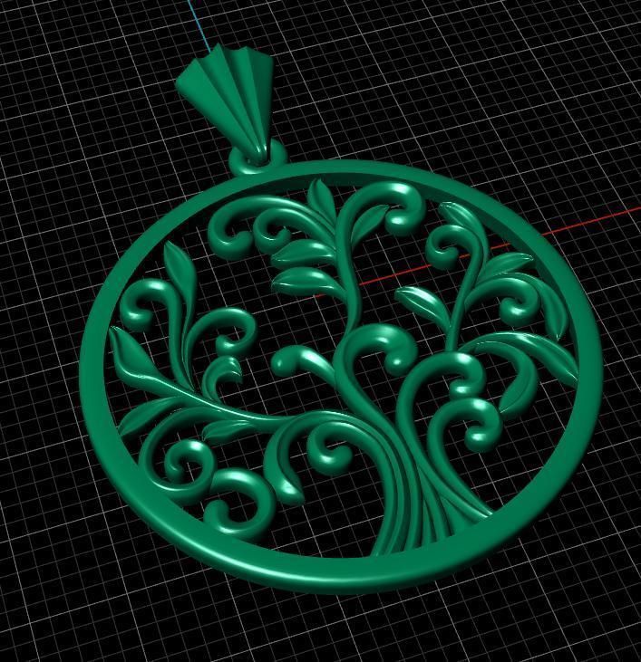 Pendant Tree 3D print model_12