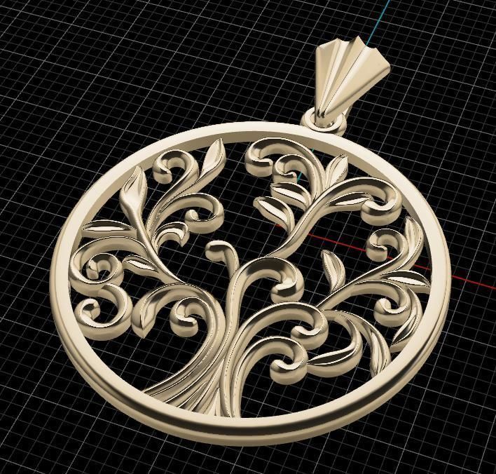Pendant Tree 3D print model_3