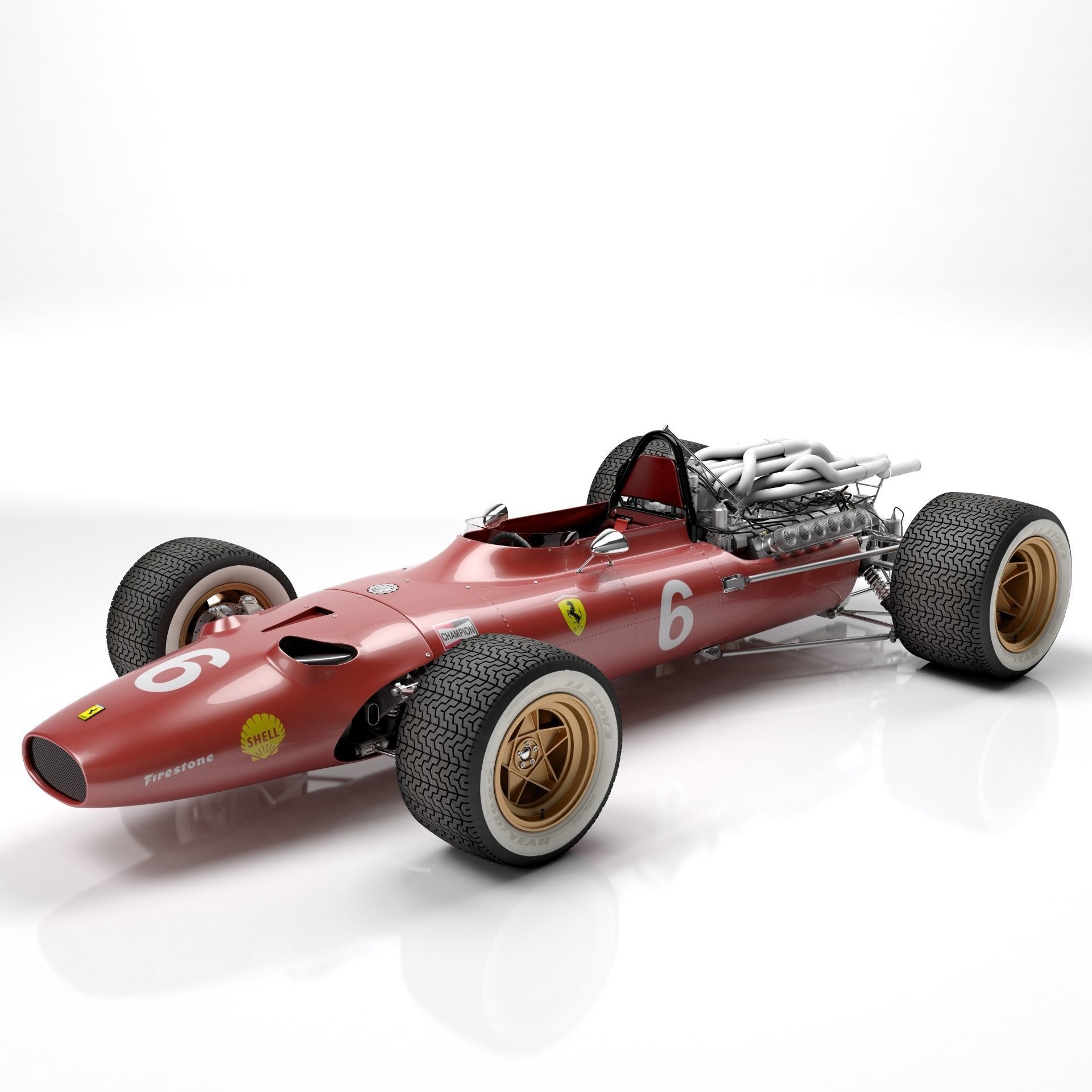 Ferrari F1 312 1966 3D model_2