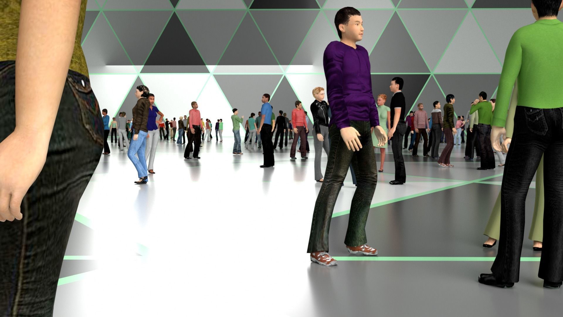 Low Poly Animated People Pack - 400 Pieces Low-poly Animated Low-poly 3D model_7