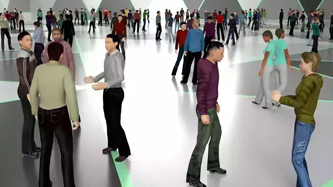 Low Poly Animated People Pack - 400 Pieces Low-poly Animated Low-poly 3D model