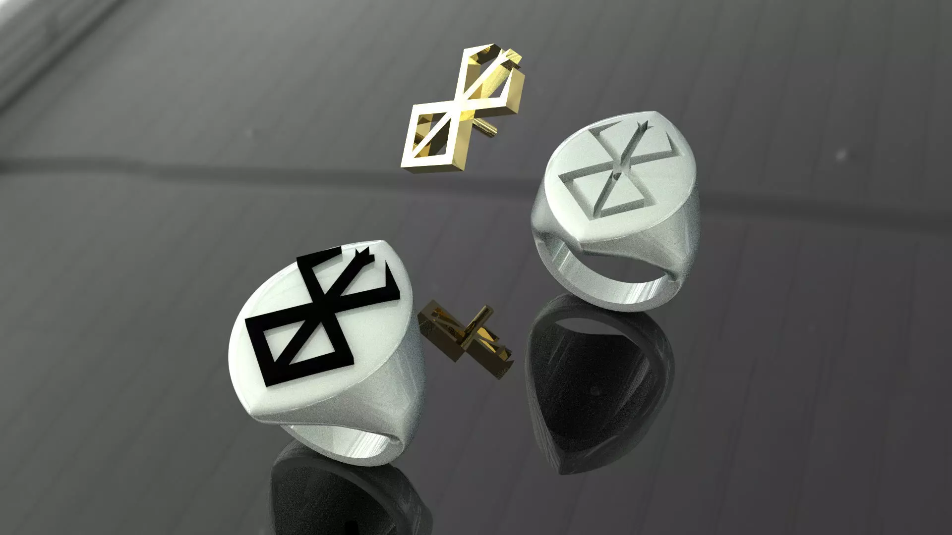 Berserk Signet ring in 2 part for 2 colour 3D print model