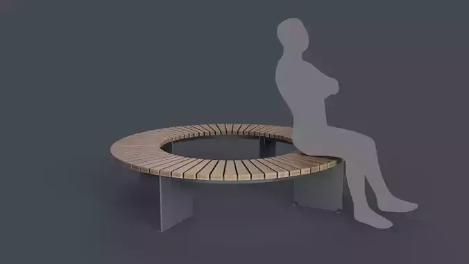 Modern Outdoor Bench 119 PBR Game Ready Low-poly 3D model