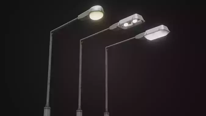 Old Soviet Street Light 08 Low-poly 3D model