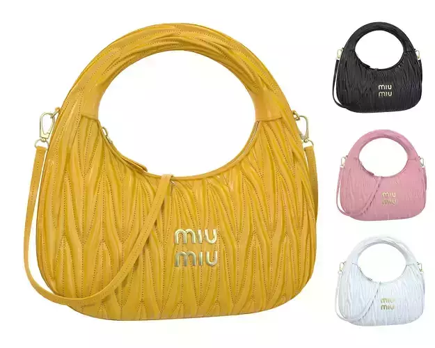 Miu Miu Wander Matelasse Hobo Bag Low-poly 3D model