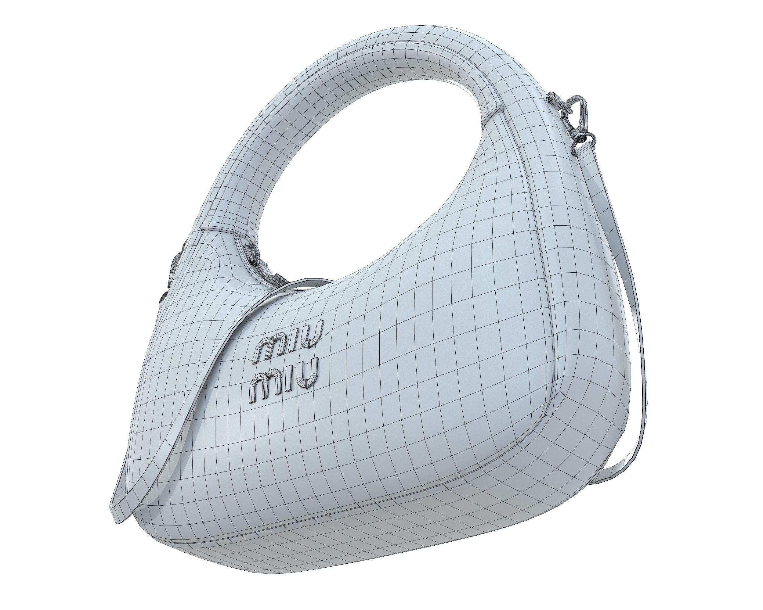 Miu Miu Wander Matelasse Hobo Bag Low-poly 3D model_15