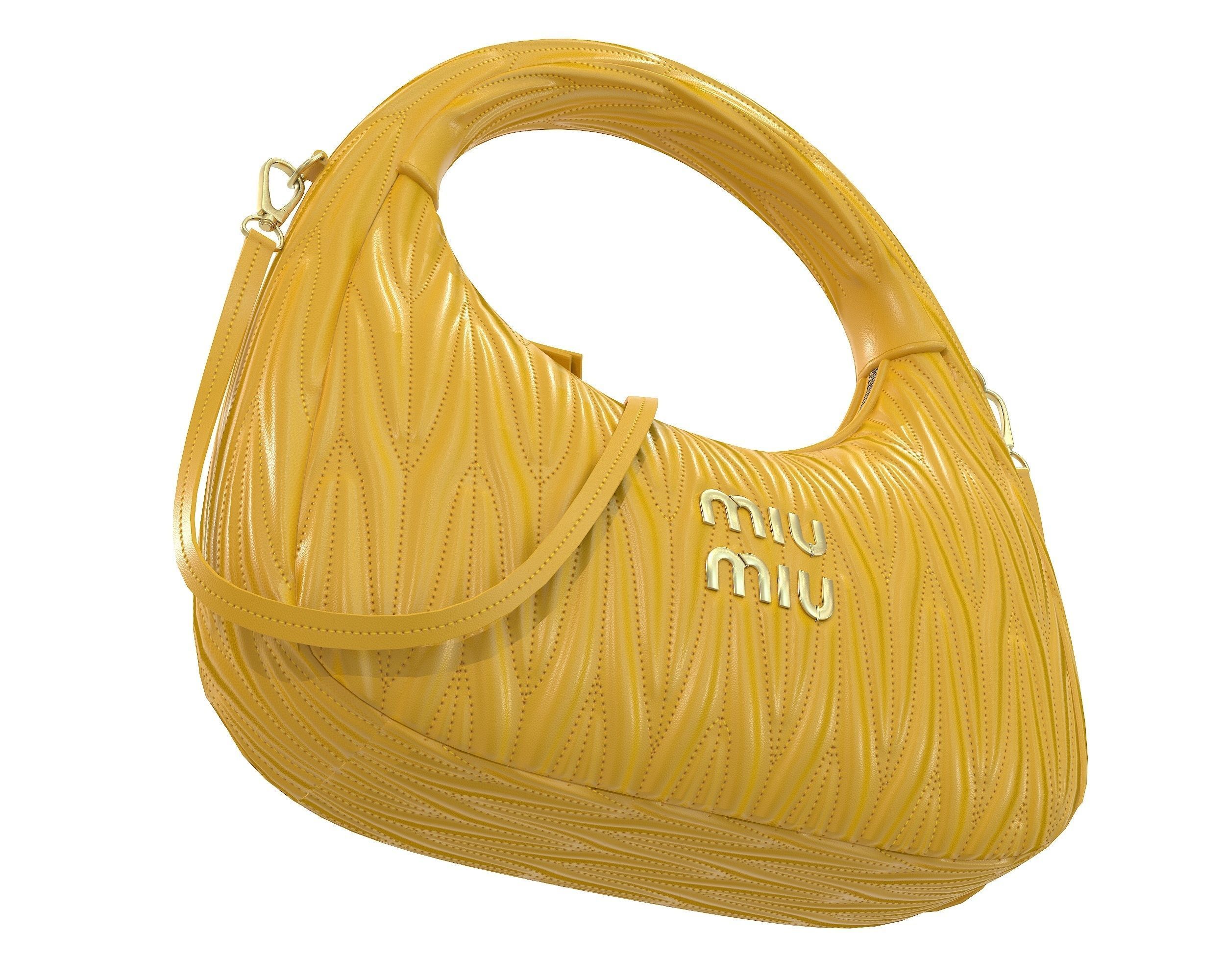 Miu Miu Wander Matelasse Hobo Bag Low-poly 3D model_12