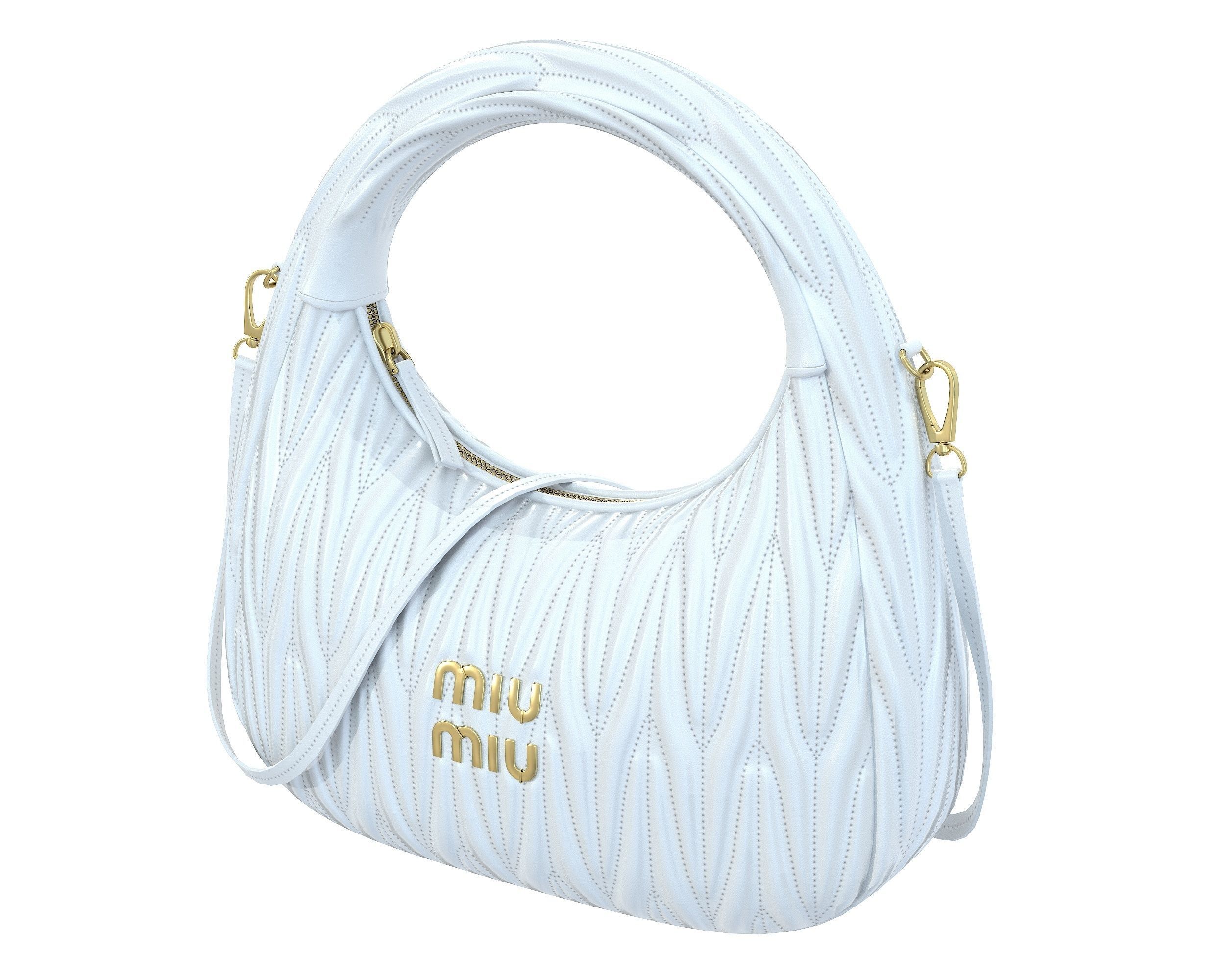 Miu Miu Wander Matelasse Hobo Bag Low-poly 3D model_8