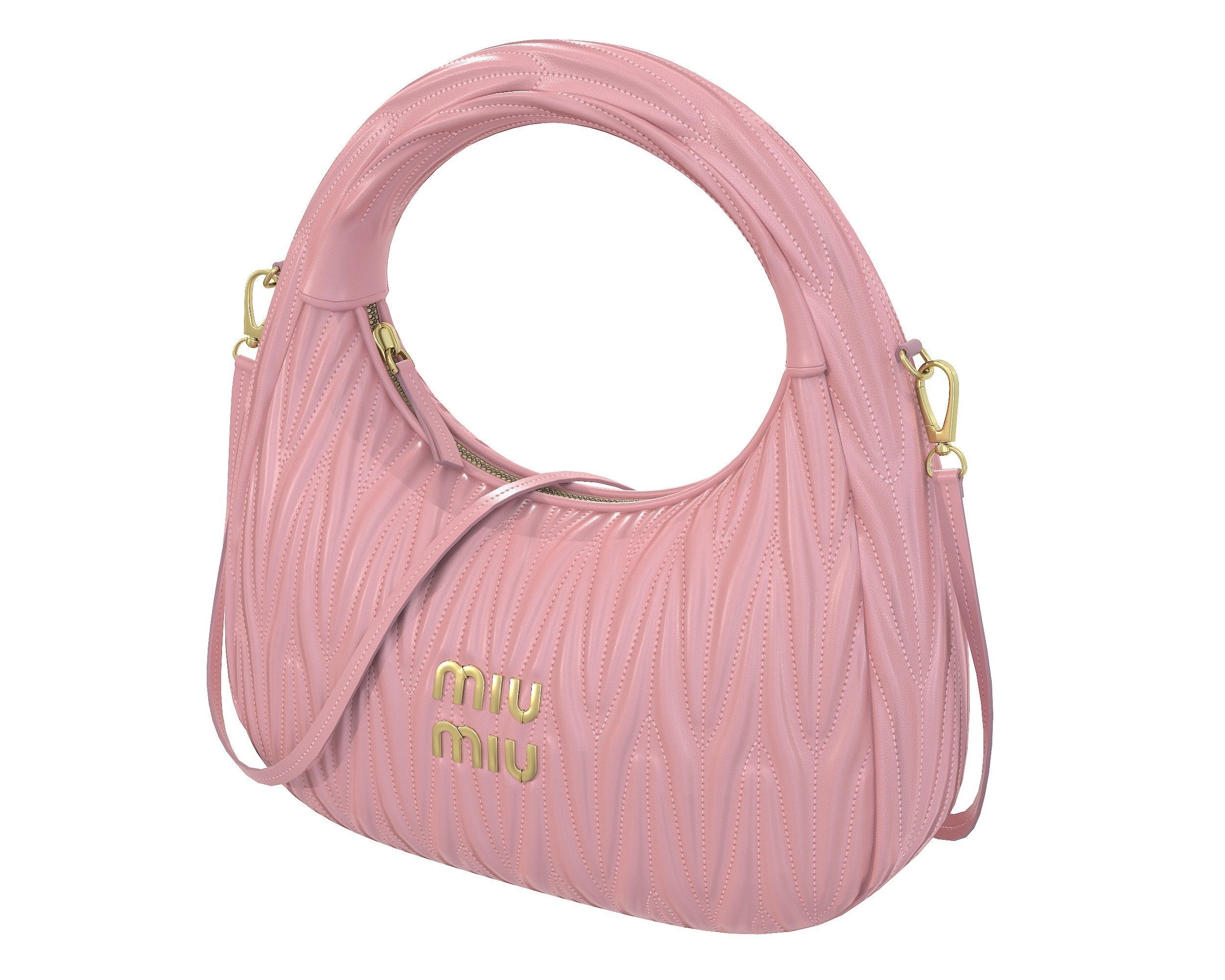 Miu Miu Wander Matelasse Hobo Bag Low-poly 3D model_4