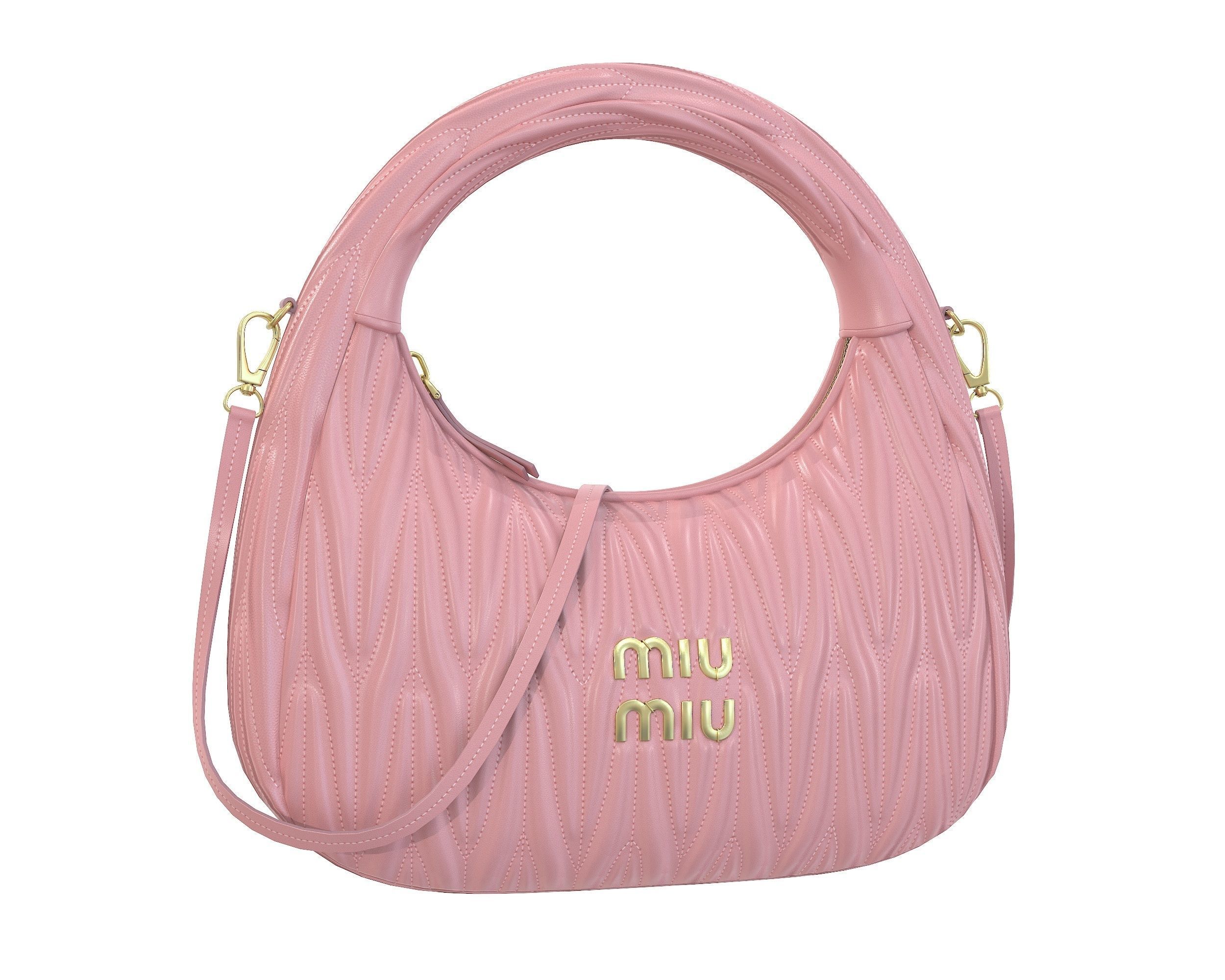Miu Miu Wander Matelasse Hobo Bag Low-poly 3D model_9