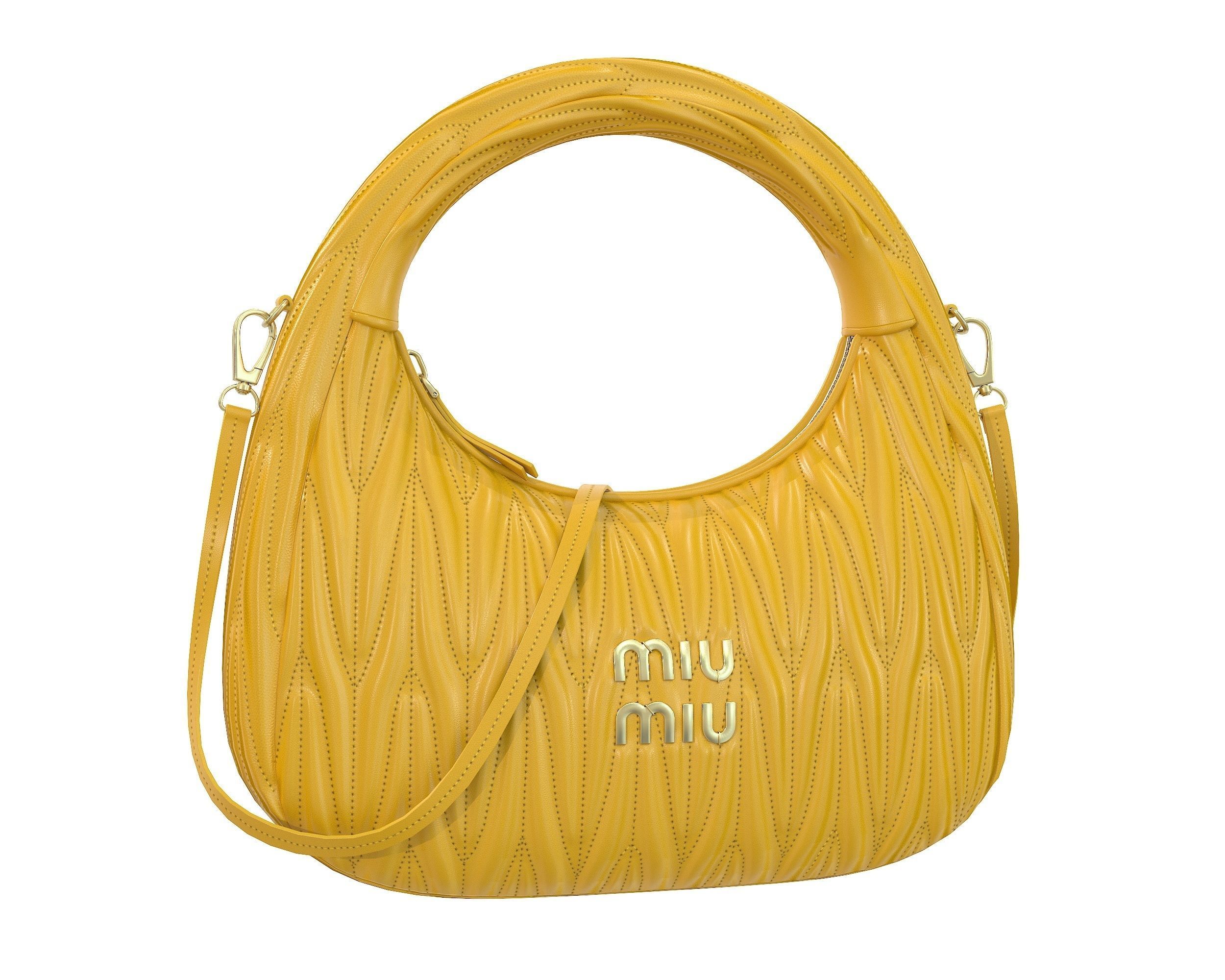 Miu Miu Wander Matelasse Hobo Bag Low-poly 3D model_11