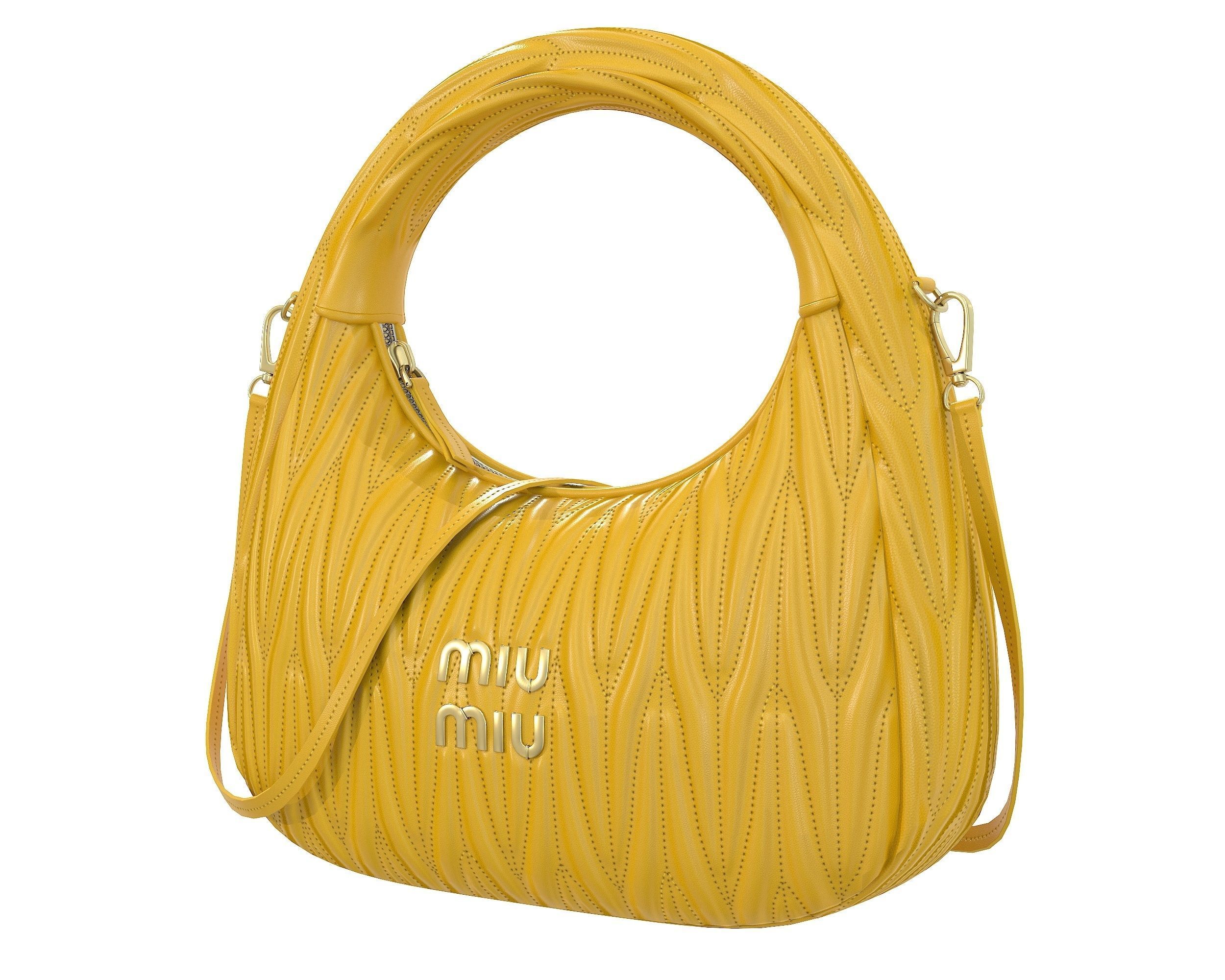 Miu Miu Wander Matelasse Hobo Bag Low-poly 3D model_3