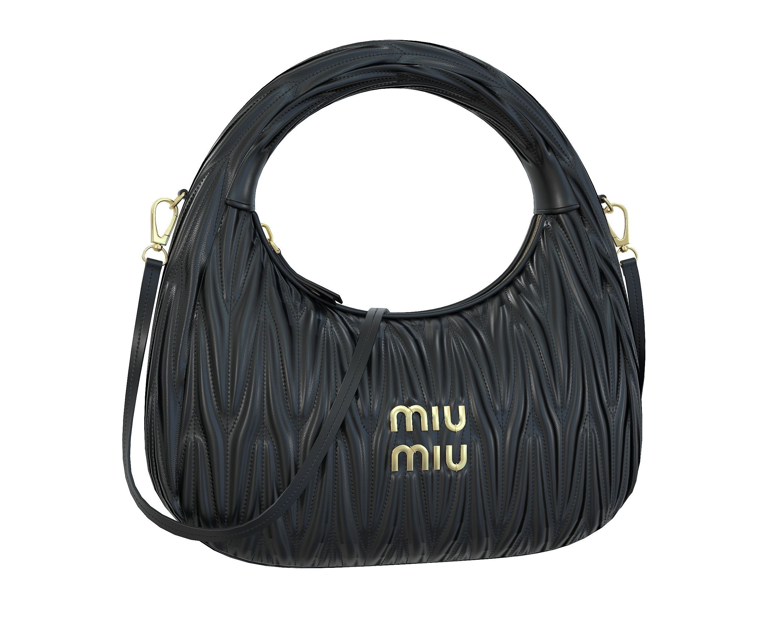Miu Miu Wander Matelasse Hobo Bag Low-poly 3D model_10