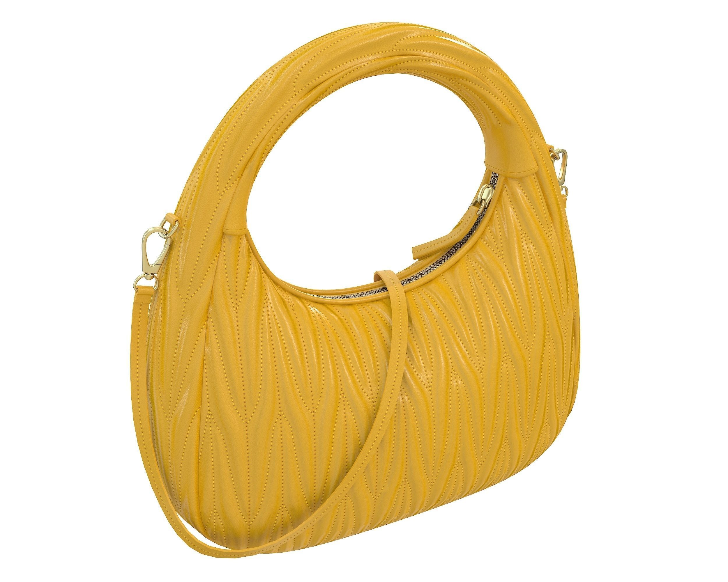 Miu Miu Wander Matelasse Hobo Bag Low-poly 3D model_5