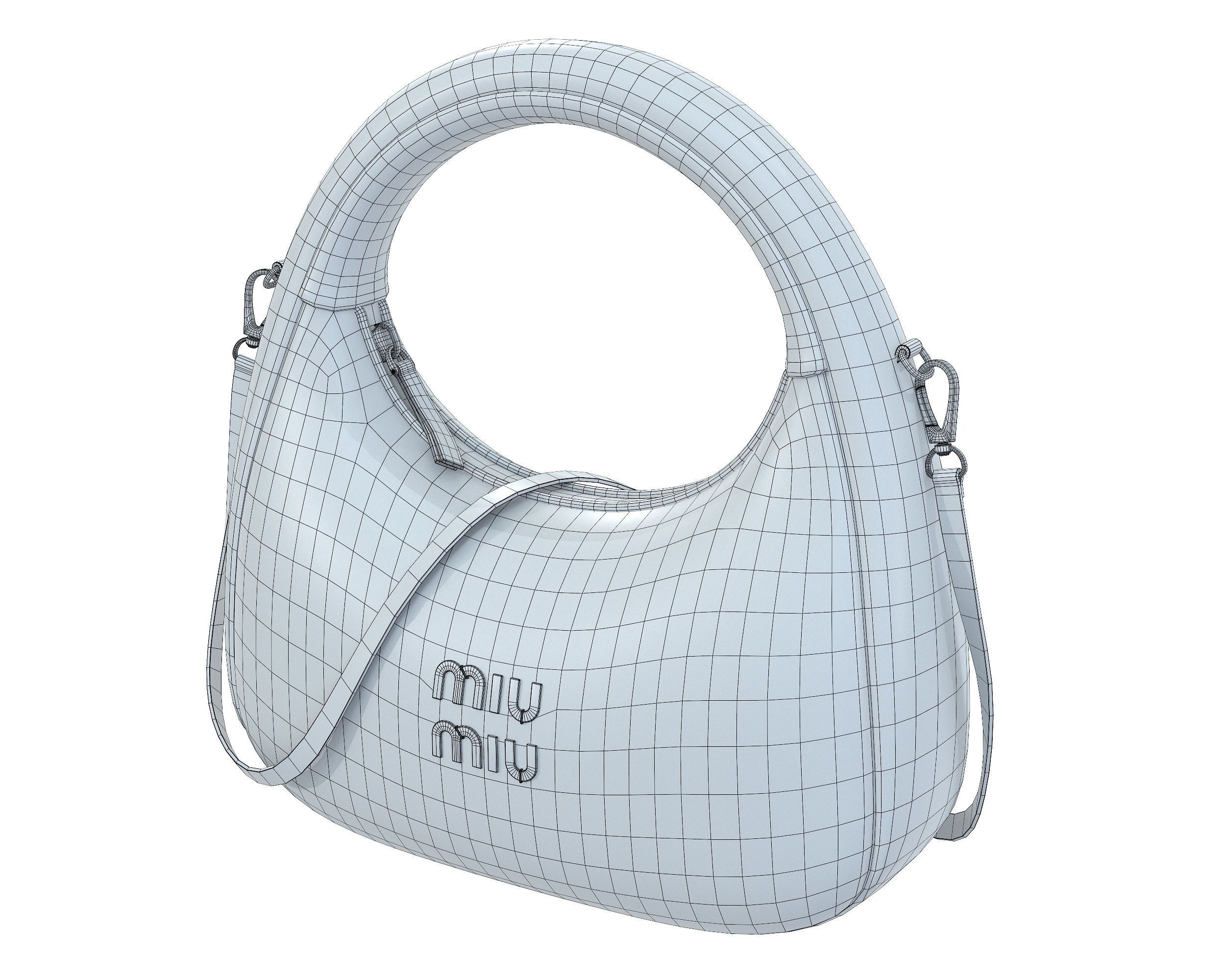 Miu Miu Wander Matelasse Hobo Bag Low-poly 3D model_13