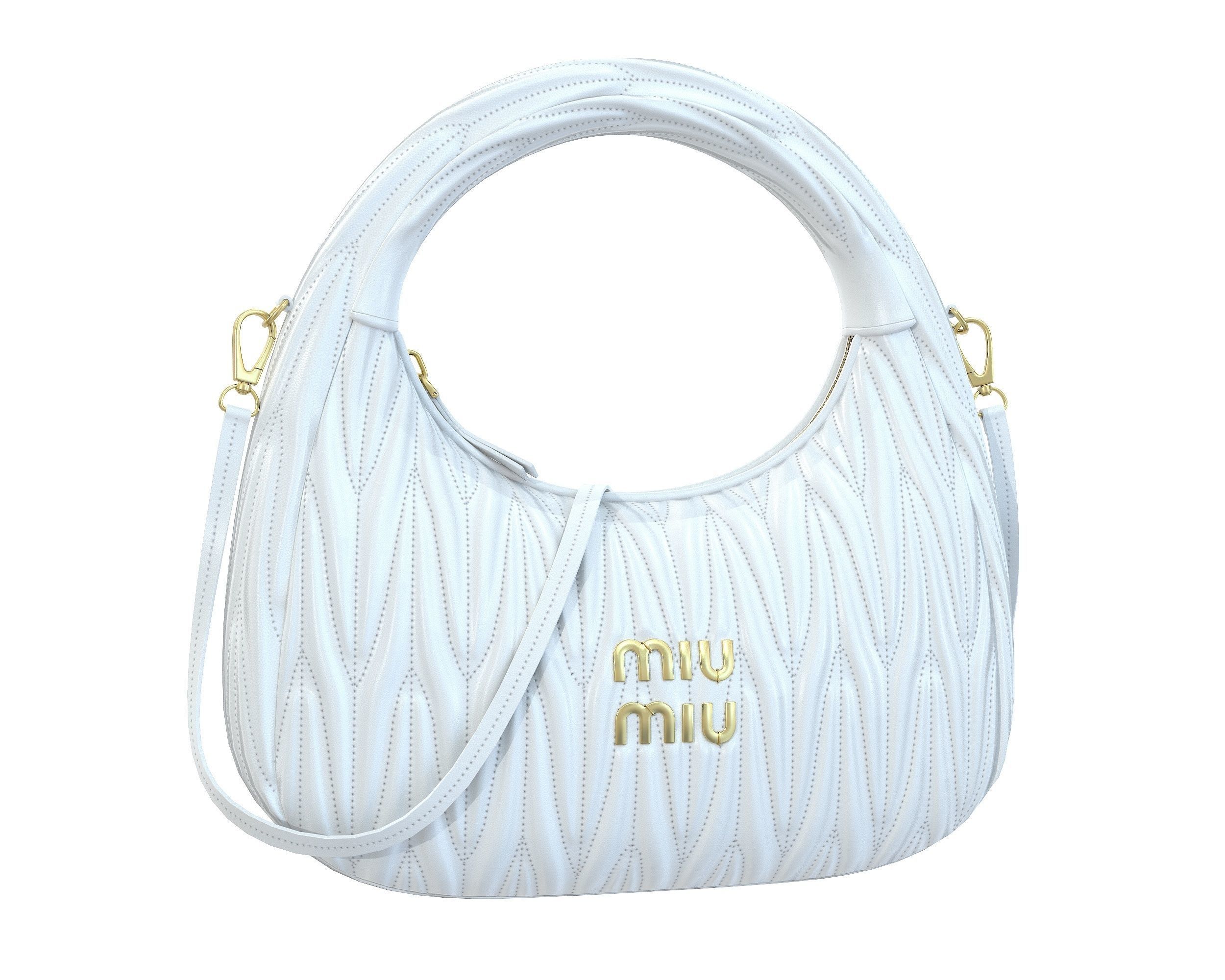 Miu Miu Wander Matelasse Hobo Bag Low-poly 3D model_7