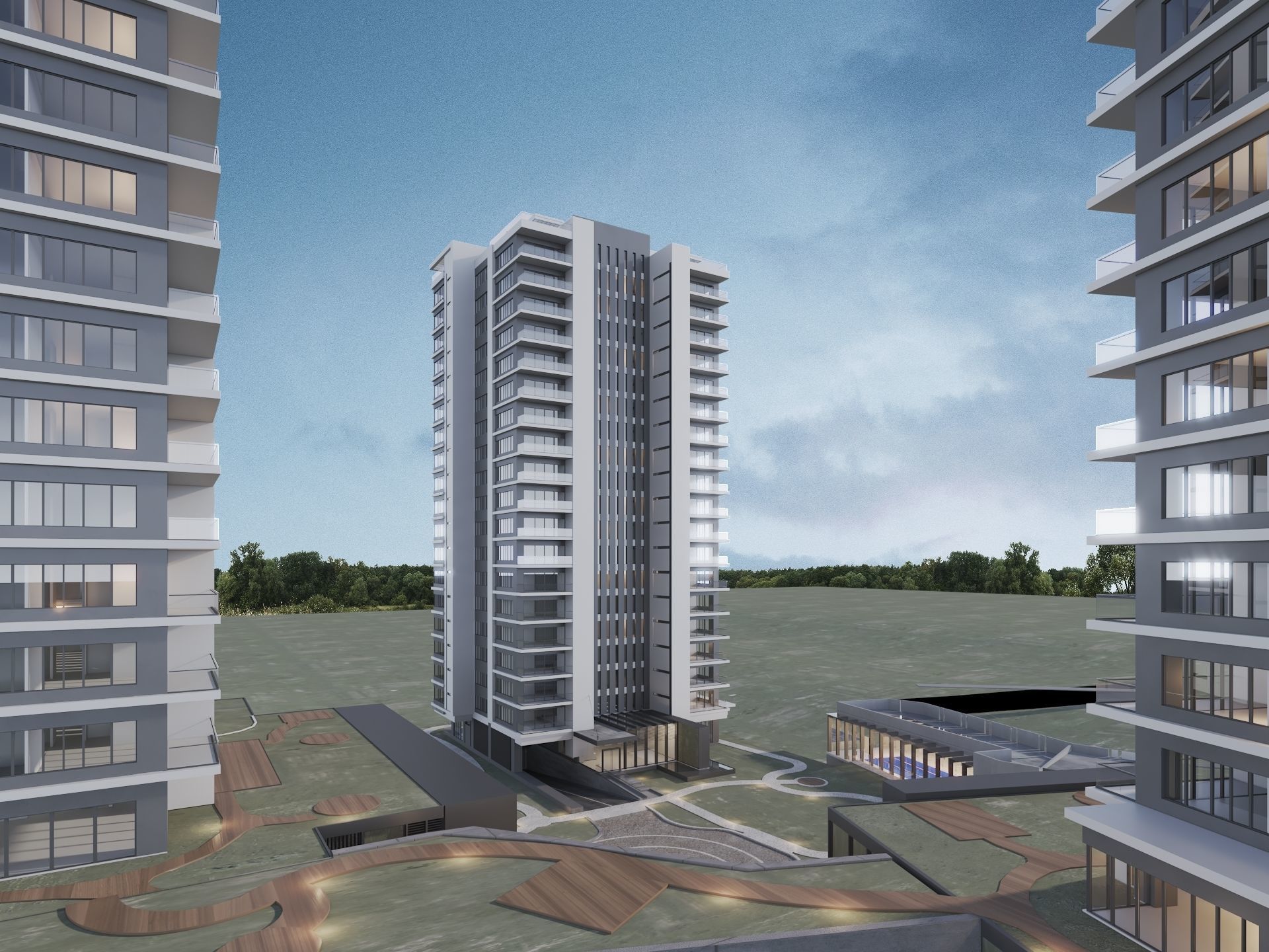 Mixed Use building towers 3D model | CGTrader