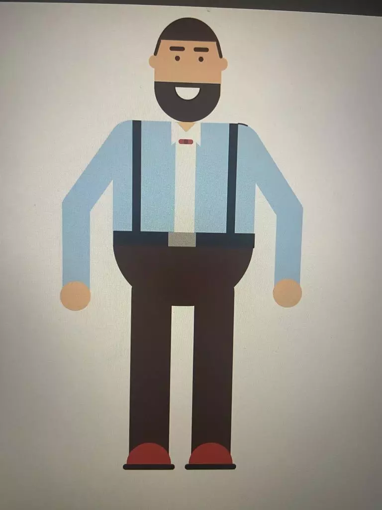 flat character 3D model