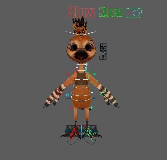 Cartoon Hoopoe Rigged 3D model_27