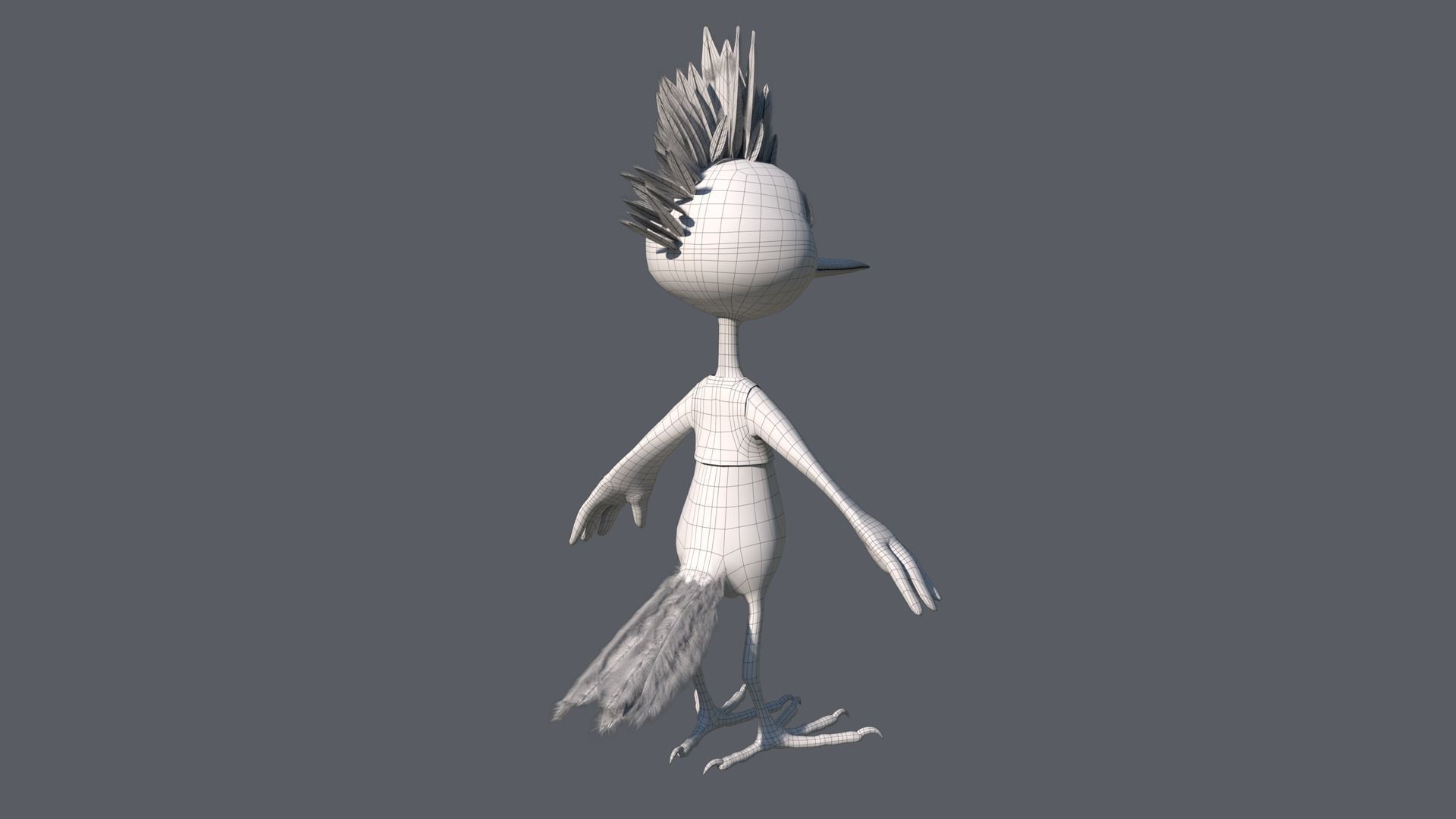 Cartoon Hoopoe Rigged 3D model_22