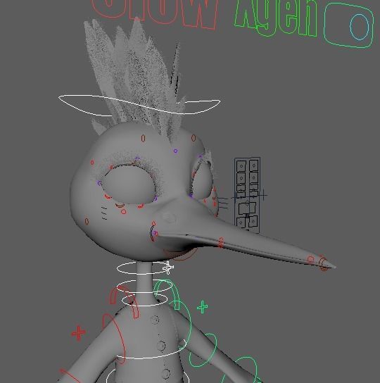 Cartoon Hoopoe Rigged 3D model_28