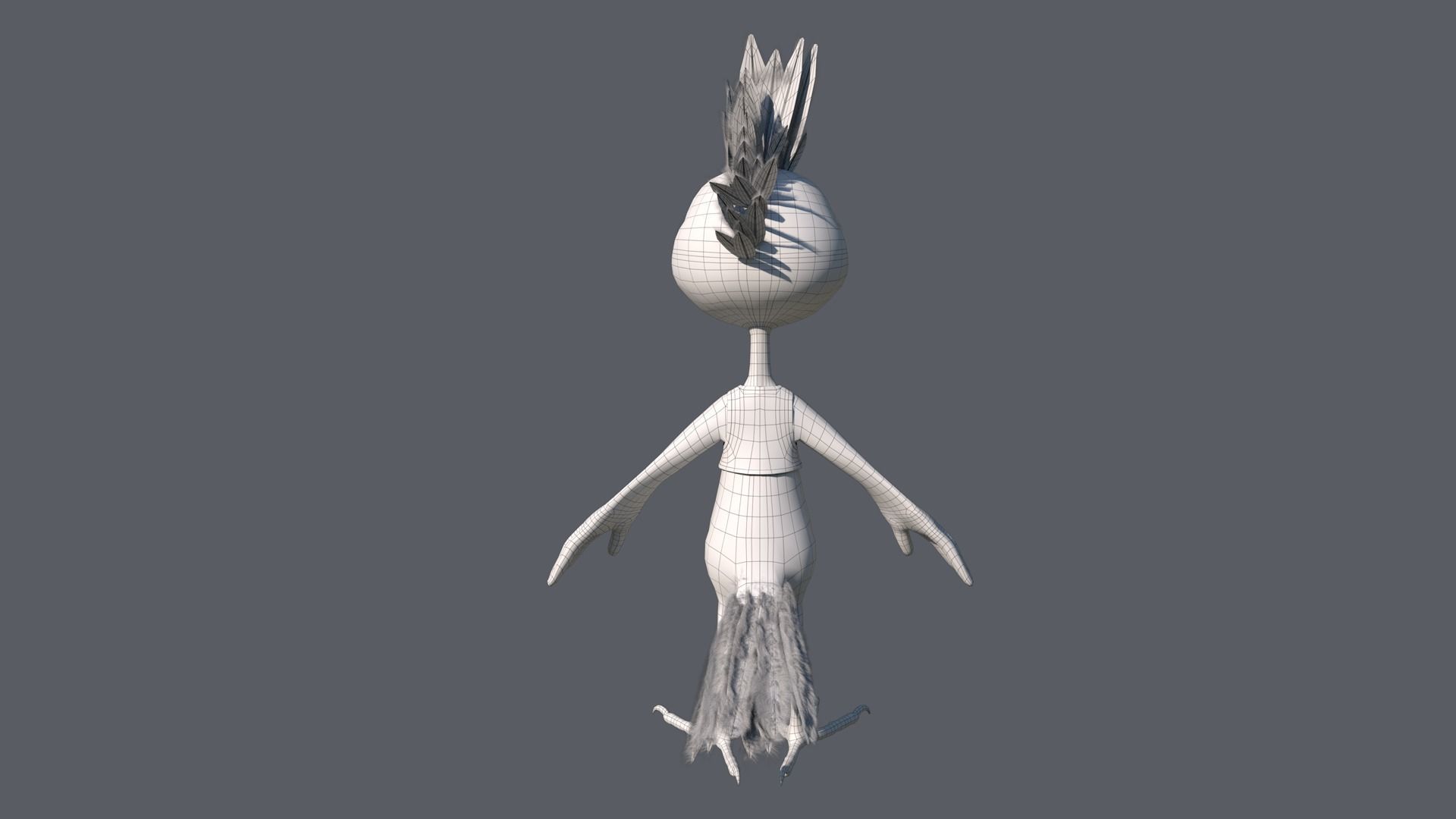 Cartoon Hoopoe Rigged 3D model_23