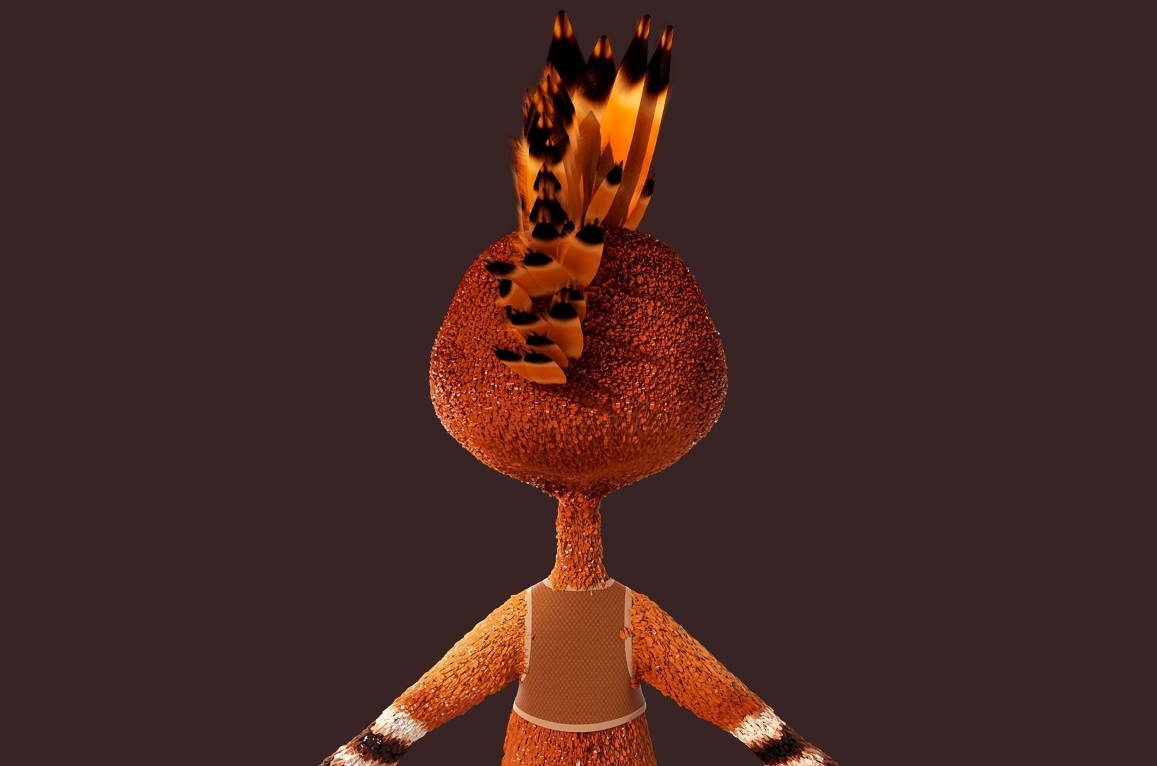 Cartoon Hoopoe Rigged 3D model_15