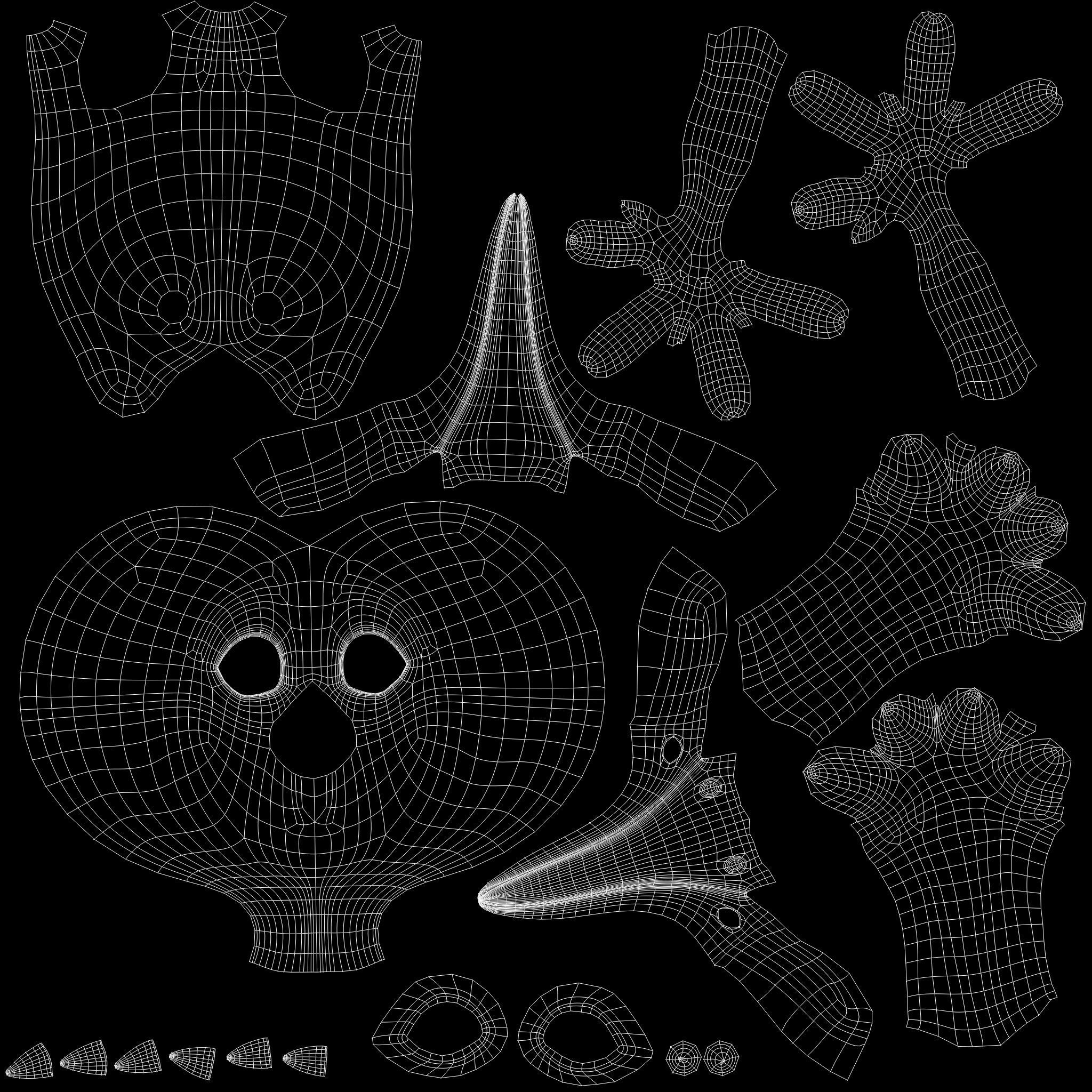 Cartoon Hoopoe Rigged 3D model_32