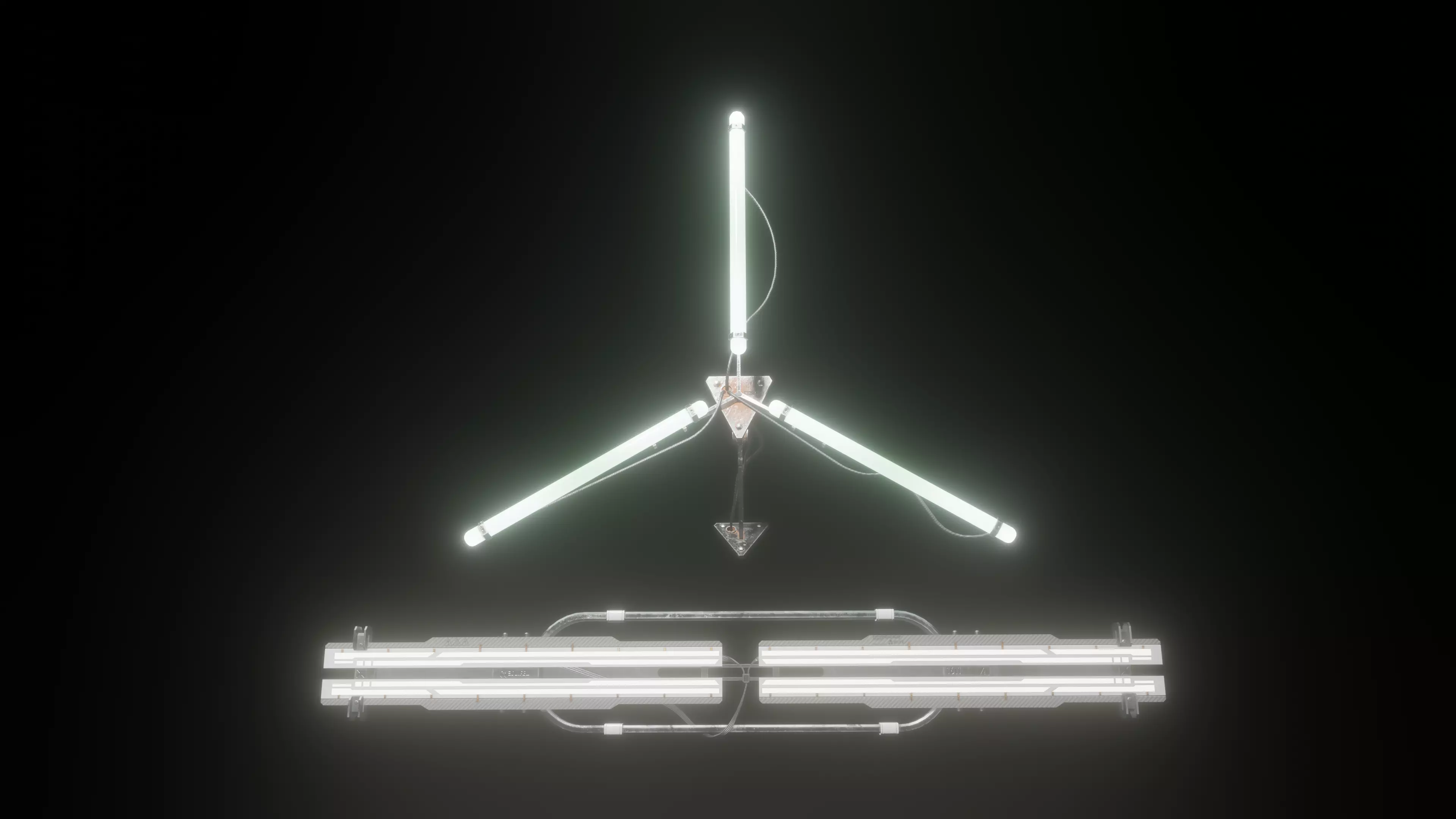 Cyberpunk Lamps 3D Model Collection_0