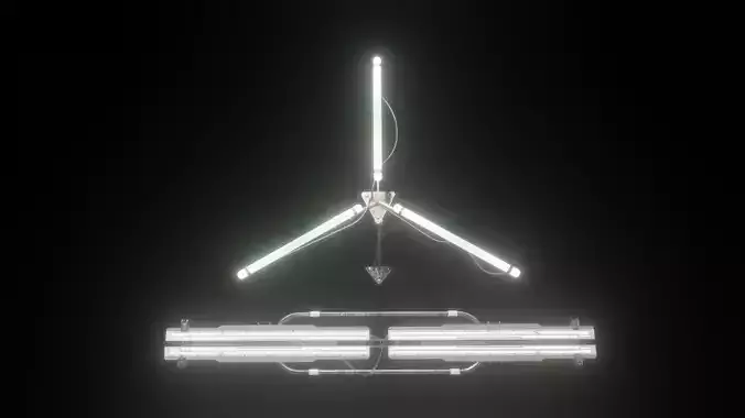 Cyberpunk Lamps 3D Model Collection